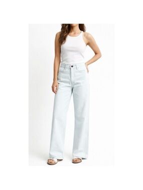 We Wore What High-Rise Wide Leg Jeans in Light Blue